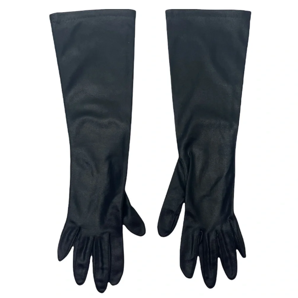 Long Length Gloves Black Vintage Dress Gloves Victorian Edwardian Audrey Hepburn
